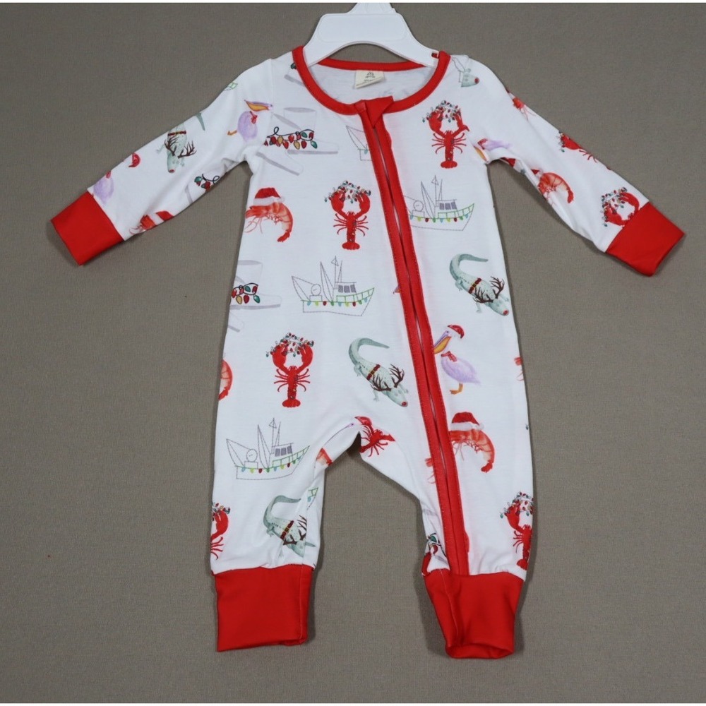 Christmas on the Bayou Baby Zippy - Size 0-3M